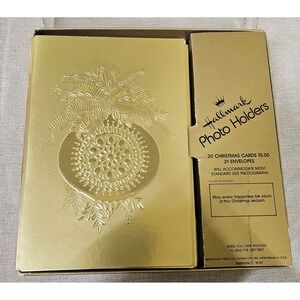 Hallmark Photo‎ Holders Christmas Cards 20 Envelopes Gold Ornament Design